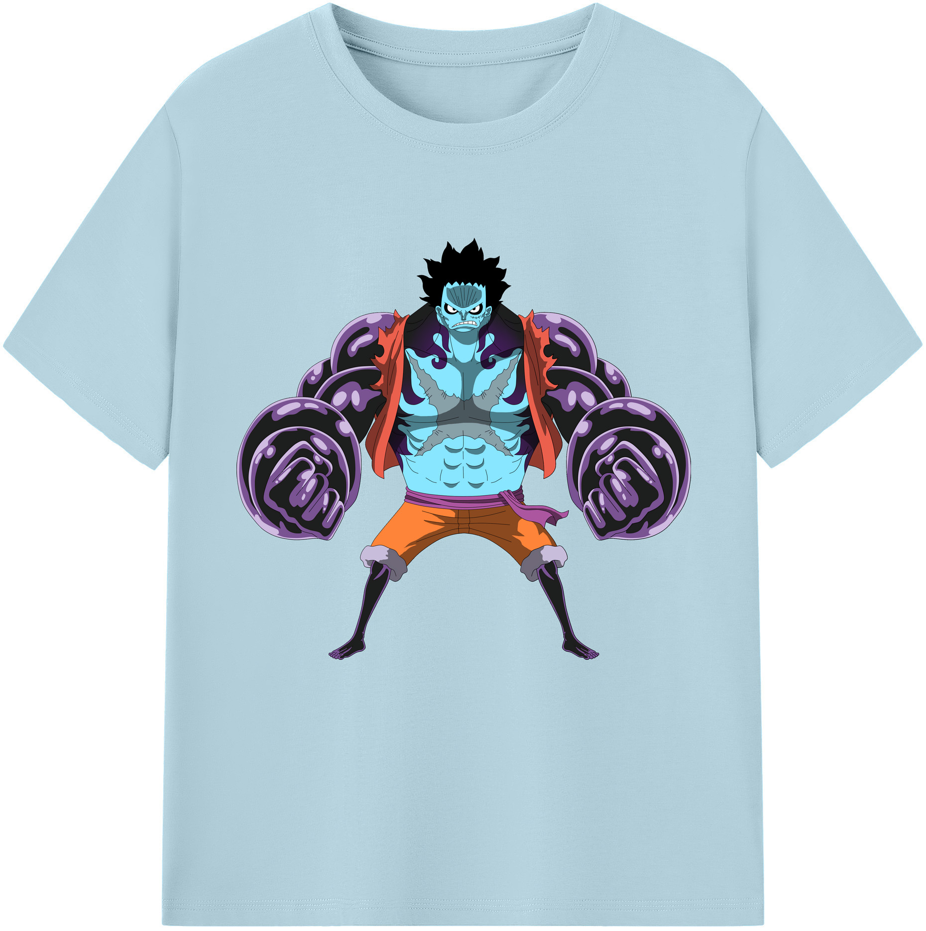 ワンピース モンキー・D・ルフィ ONE PIECE Monkey D. Luffy 綿100％半袖Tシャツ（フロントプリント）